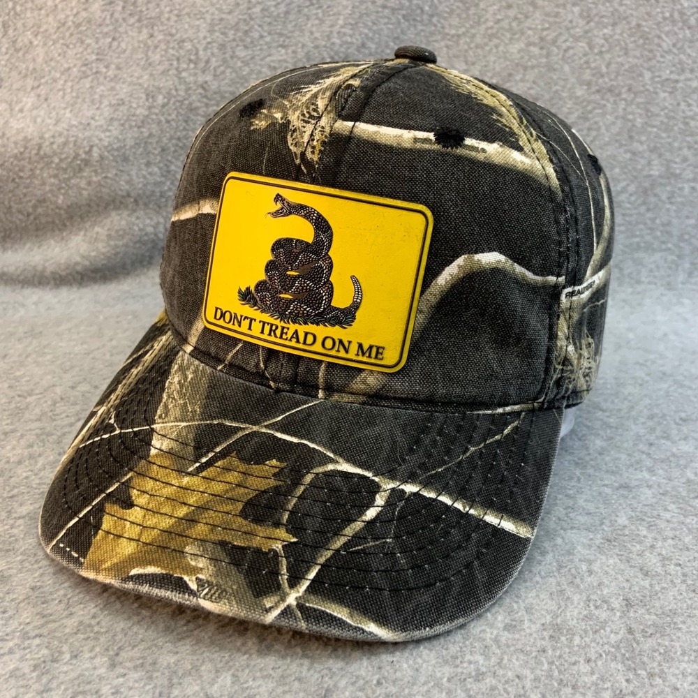 Don't Tread On Me Patched Mens Camo Realtree Hat Gadsden Flag Adjustable OSFM